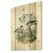 Designart - Vintage Birds In The Wild I - Traditional Print on Natural Pine Wood